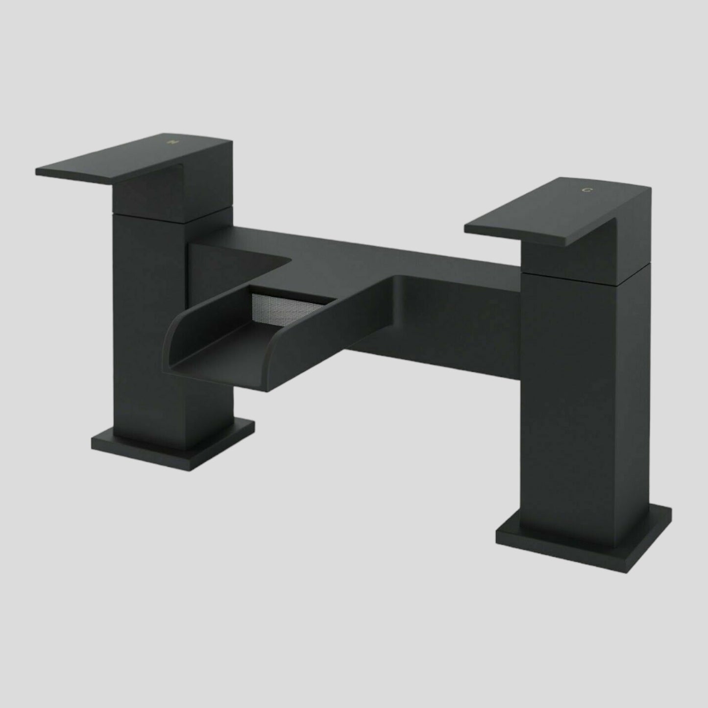 Bathroom Bath Black Tap Waterfall Mono Mixer Square Modern Faucet